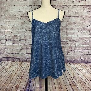 True Religion Blue Dream Wash Criss Cross Tank Top